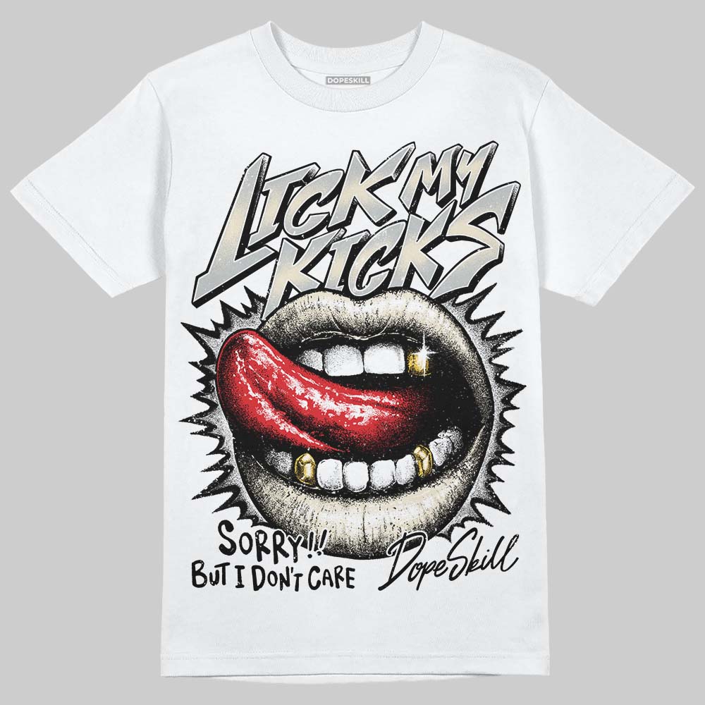 Jordan 5 Retro Reverse Metallic DopeSkill T-Shirt Lick My Kicks Graphic Streetwear - White