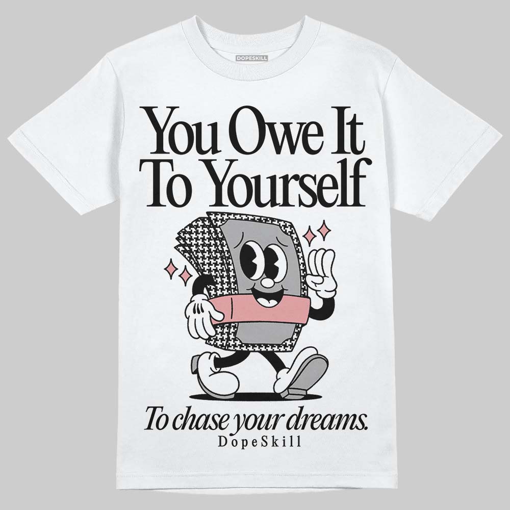 Harris Tweed x Wmns Dunk Low 'Black Phantom' DopeSkill T-Shirt Owe It To Yourself Graphic Streetwear - White 