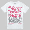 ASICS Gel Kayano 14 Pink Glo DopeSkill T-Shirt Money Is Our Motive Typo Graphic Streetwear - White