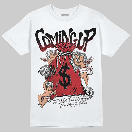 Jordan 5 Retro Fire Red Black Tongue (2025) DopeSkill T-Shirt Money Bag Coming Up Graphic Streetwear - White