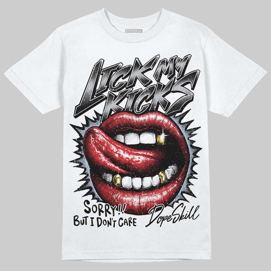 Jordan 5 Retro OG Black Metallic Reimagined DopeSkill T-Shirt Lick My Kicks Graphic Streetwear - WHite