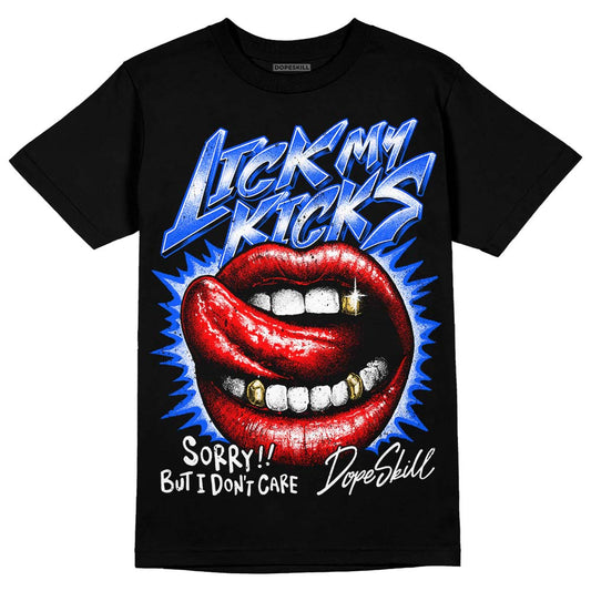 Royal Blue Sneakers DopeSkill T-Shirt Lick My Kicks Graphic Streetwear - Black