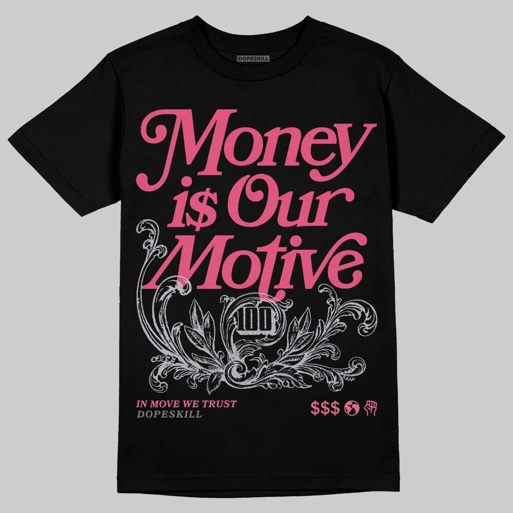 ASICS Gel Kayano 14 Pink Glo DopeSkill T-Shirt Money Is Our Motive Typo Graphic Streetwear - Black