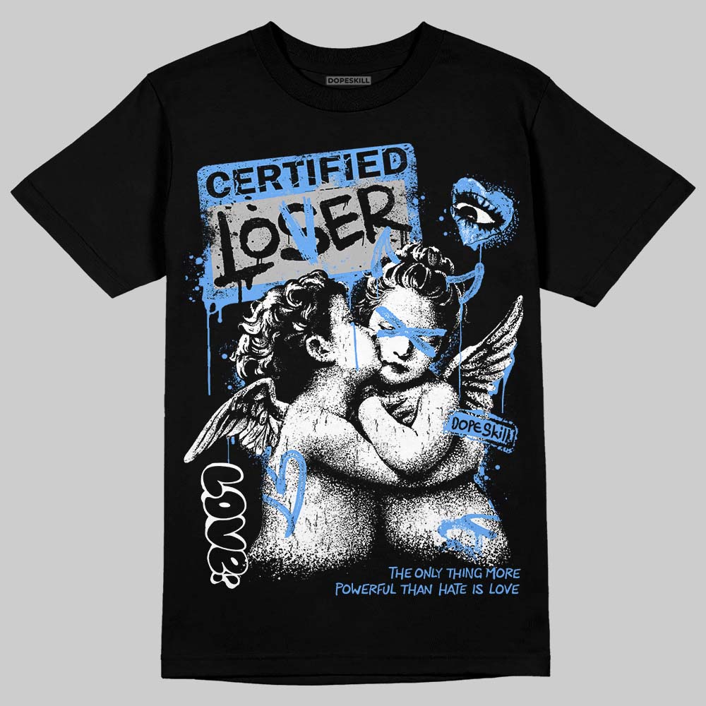 Jordan 5 Black University Blue DopeSkill T-Shirt Certified Lover Graphic Streetwear - Black