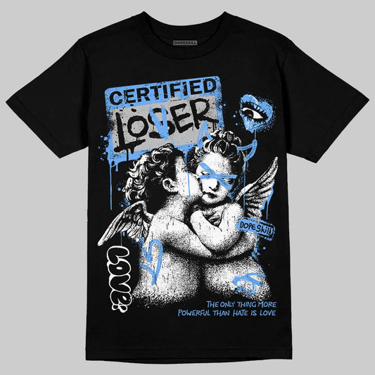 Jordan 5 Black University Blue DopeSkill T-Shirt Certified Lover Graphic Streetwear - Black