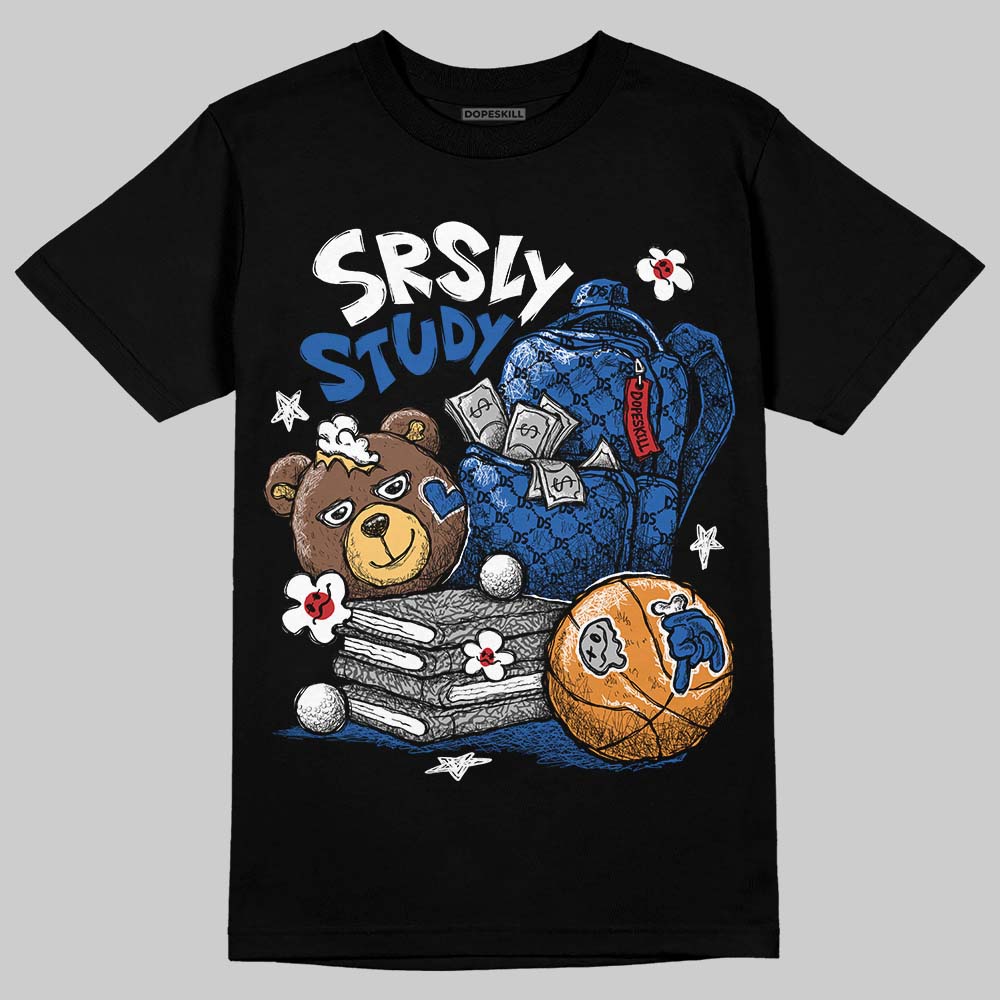 Jordan 3 "True Blue" DopeSkill T-Shirt SRSLY Study Graphic Streetwear - Black