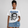 Black University Blue 5s DopeSkill Oversize Print T-Shirt Rich Soon Graphic