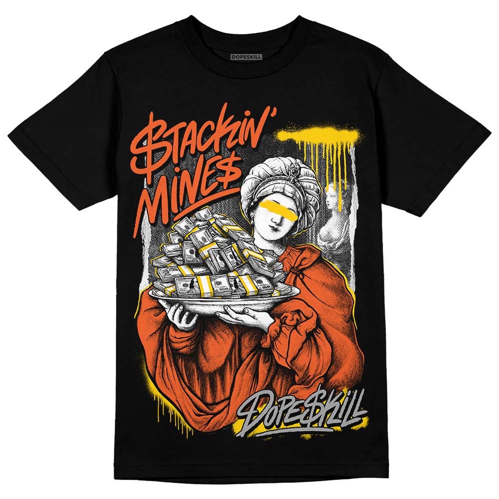 Jordan 3 Georgia Peach DopeSkill T-Shirt Stackin Mines Graphic Streetwear - Black