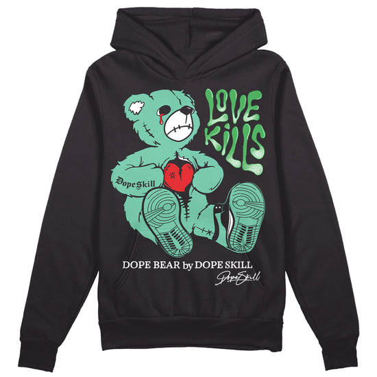 Jordan 1 High OG Green Glow DopeSkill Hoodie Sweatshirt Love Kills Graphic Streetwear - Black