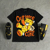 Black Tour Yellow AJ 4 Thunder DopeSkill T-Shirt Out Here Being Cute Graphic