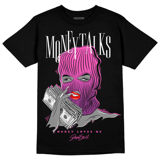 Jordan 4 GS “Hyper Violet” DopeSkill T-Shirt Money Talks Graphic Streetwear - Black