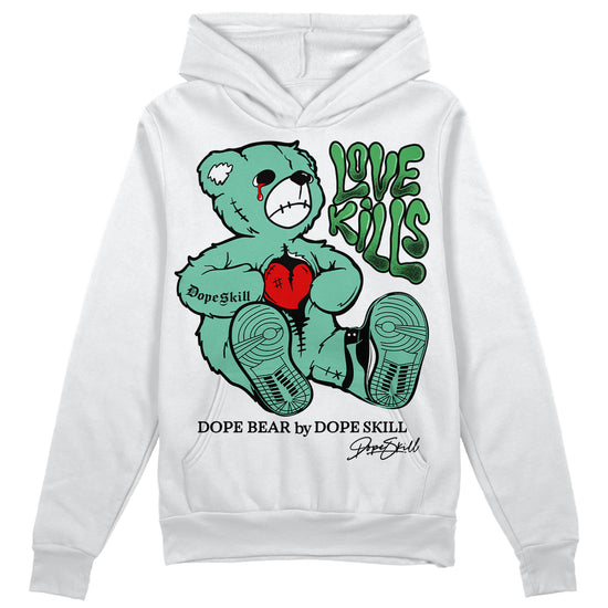 Jordan 1 High OG Green Glow DopeSkill Hoodie Sweatshirt Love Kills Graphic Streetwear - White