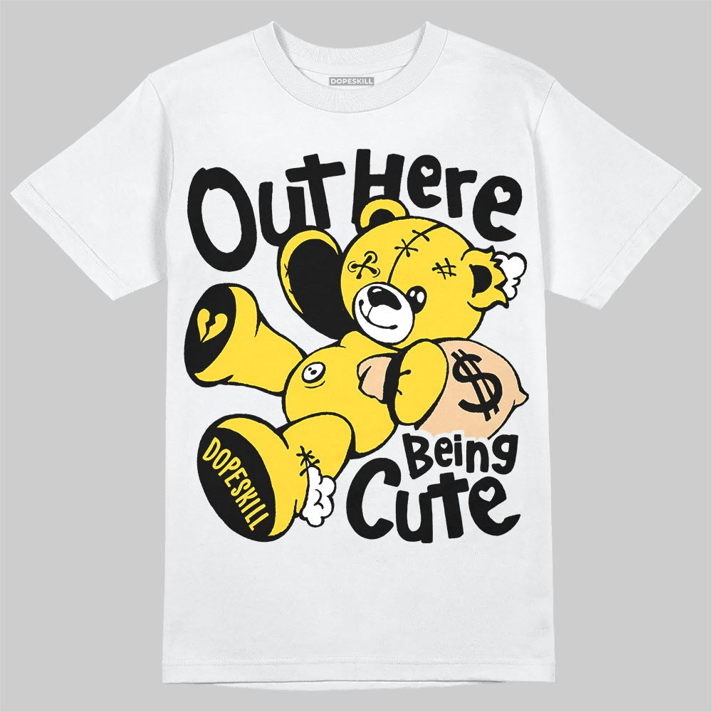 Jordan 4 Thunder DopeSkill T-Shirt Out Here Being Cute Graphic Streetwear - White 