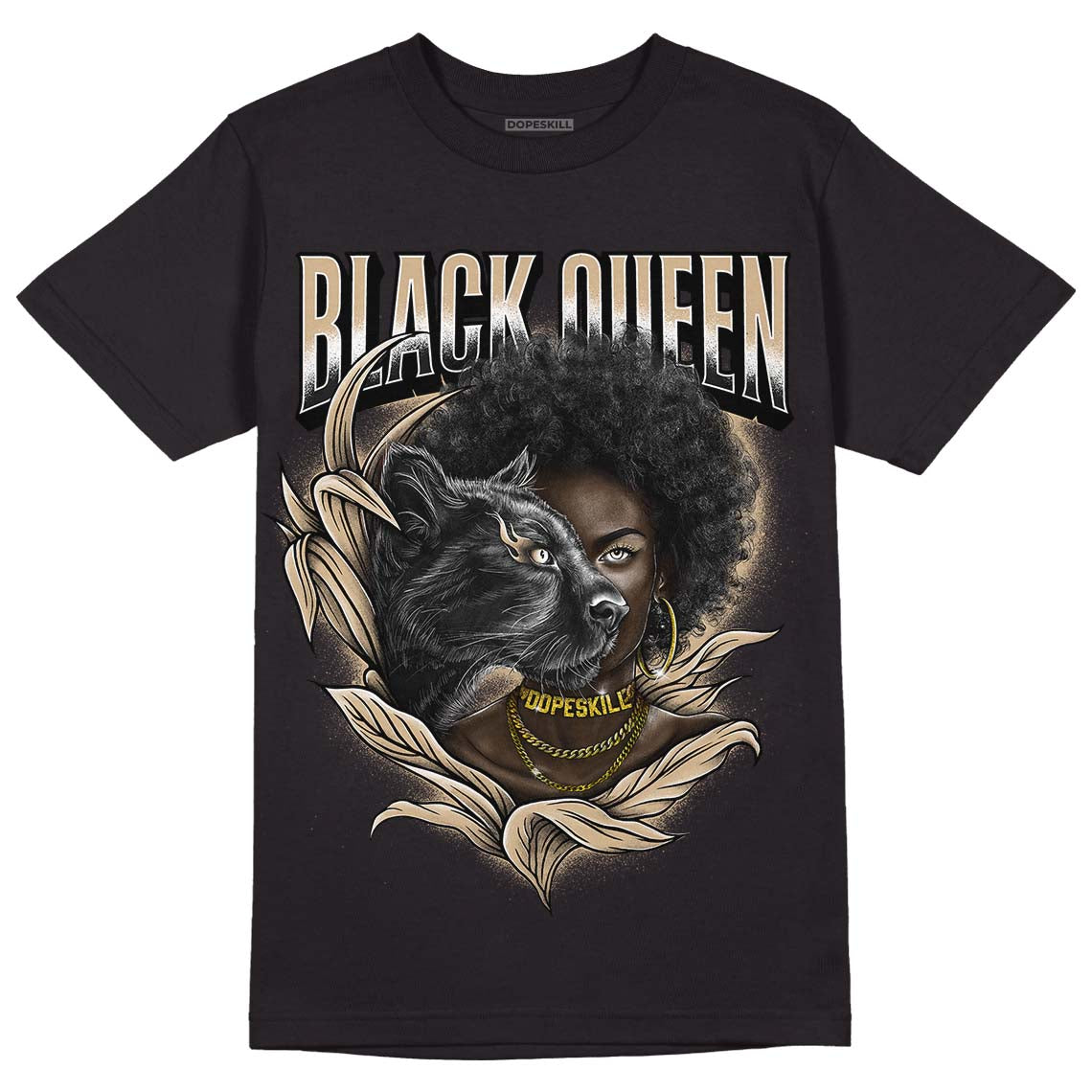 TAN Sneakers DopeSkill T-Shirt New Black Queen Graphic Streetwear - Black