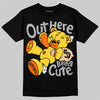 Jordan 4 Thunder DopeSkill T-Shirt Out Here Being Cute Graphic Streetwear - Black