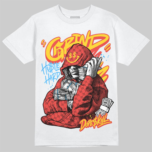 Red Sneakers DopeSkill T-Shirt Grind Pray Graphic Streetwear - White