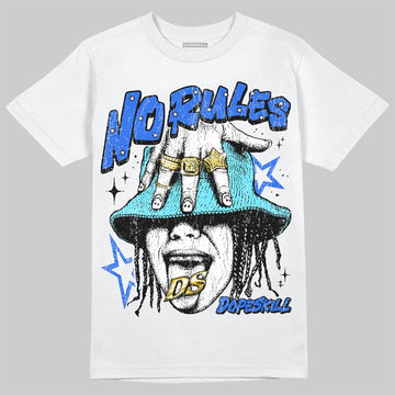 Royal Blue Sneakers DopeSkill T-Shirt No Rules Graphic Streetwear - White