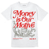 Jordan 3 Retro Fire Red DopeSkill T-Shirt Money Is Our Motive Typo Graphic Streetwear - White