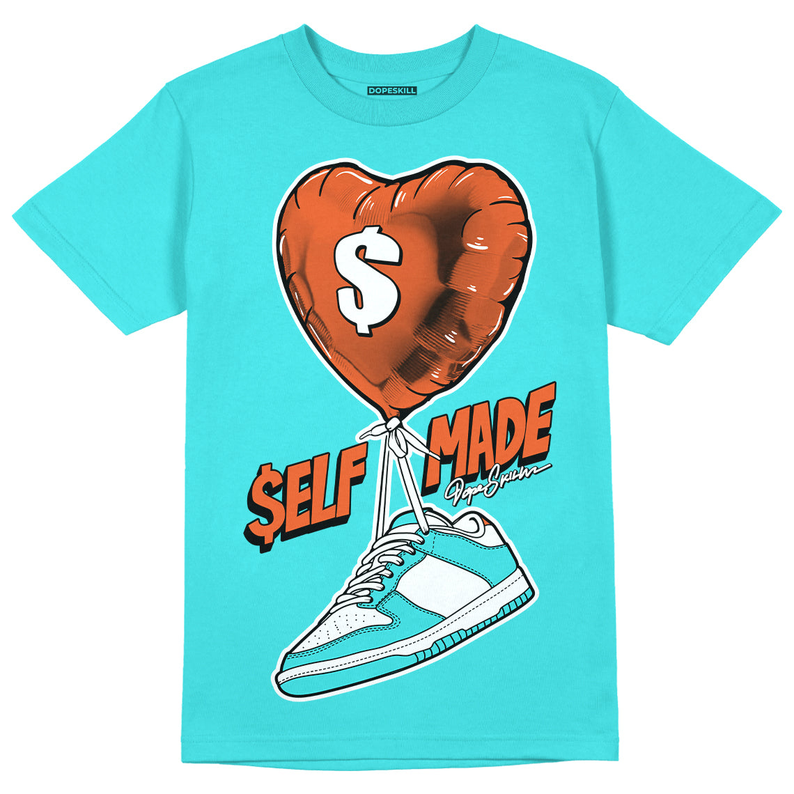 Dunk Low “Miami Dolphins” DopeSkill Tahiti Blue T-shirt Self Made Graphic Streetwear