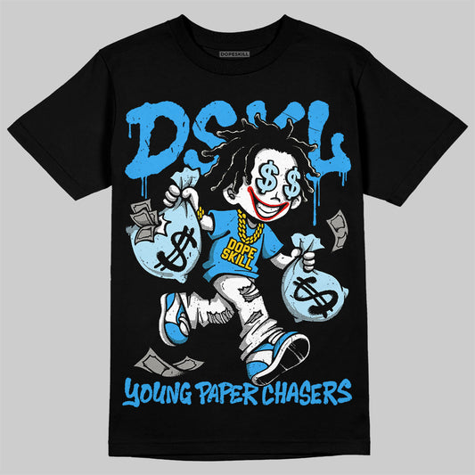 Jordan 11 University Blue DopeSkill T-Shirt Young Paper Chasers Graphic Streetwear - black
