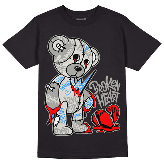 Jordan 4 Military Black DopeSkill T-Shirt Broken Heart Graphic Streetwear - Black