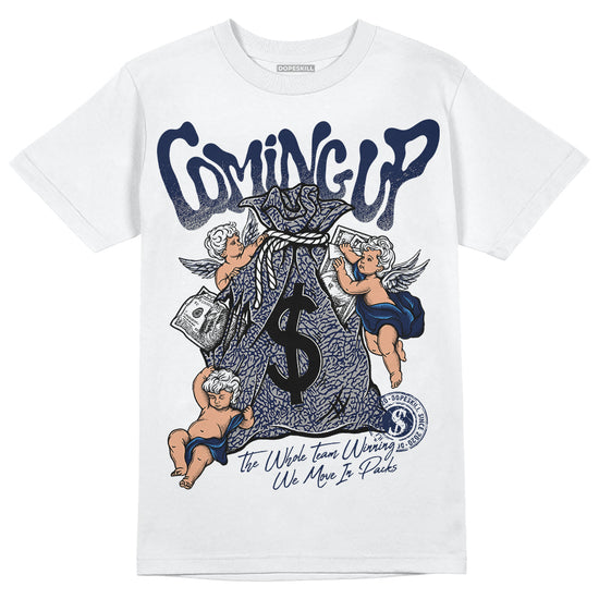 Jordan Spiz’ike Low “White/Obsidian” DopeSkill T-Shirt Money Bag Coming Up Graphic Streetwear - White