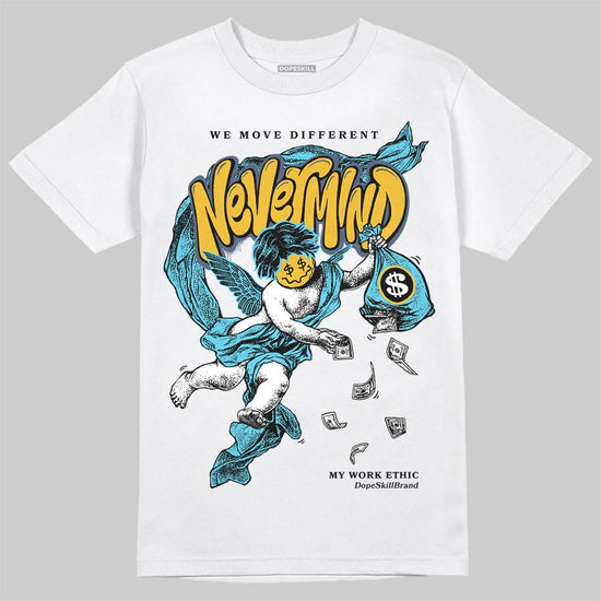 Jordan 11 Retro Gamma Blue (2025) DopeSkill T-Shirt Nevermind Graphic Streetwear - White