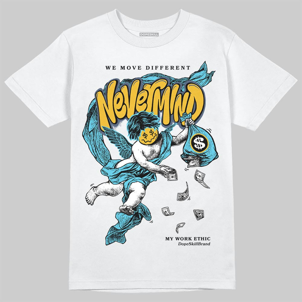 Jordan 11 Retro Gamma Blue (2025) DopeSkill T-Shirt Nevermind Graphic Streetwear - White