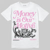 Jordan 4 WMNS “Orchid” DopeSkill T-Shirt Money Is Our Motive Typo Graphic Streetwear - White