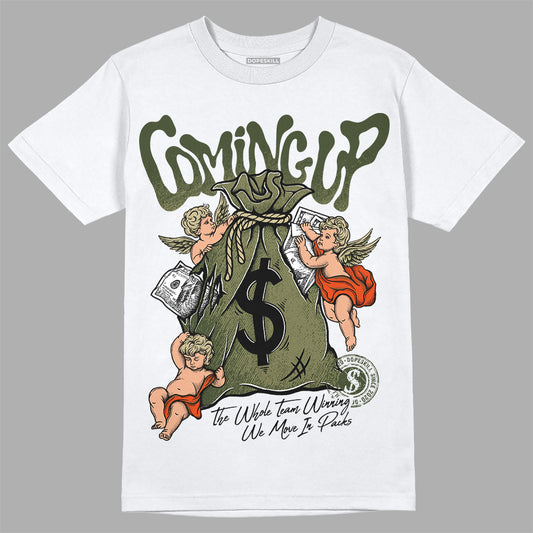 Olive Sneakers DopeSkill T-Shirt Money Bag Coming Up Graphic Streetwear - White