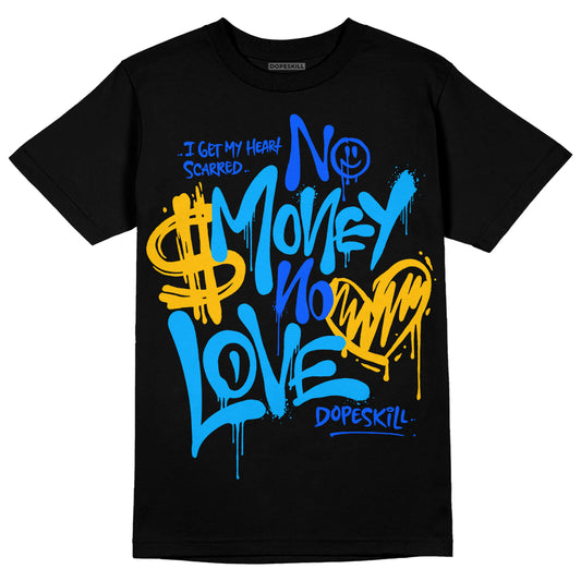 Royal Blue Sneakers DopeSkill T-Shirt No Money No Love Typo Graphic Streetwear - Black