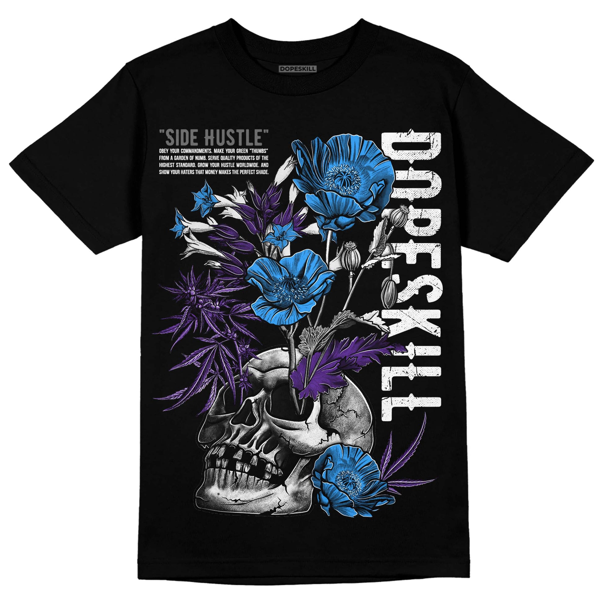 Jordan 3 Retro Dark Iris DopeSkill T-Shirt Side Hustle Graphic Streetwear - Black