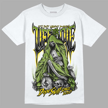 SB Dunk Low Chlorophyll DopeSkill T-Shirt Life or Die Graphic Streetwear - White