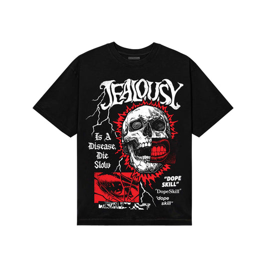 Red Sneakers DopeSkill T-Shirt Jealousy Graphic Streetwear - Black