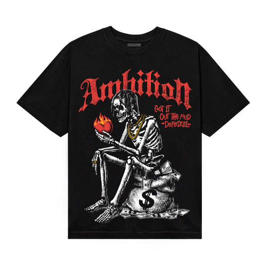 Red Sneakers DopeSkill T-Shirt Ambition Graphic Streetwear - Black