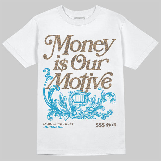 Jordan 3 GS “We Outside” DopeSkill T-Shirt Money Is Our Motive Typo Graphic Streetwear - White