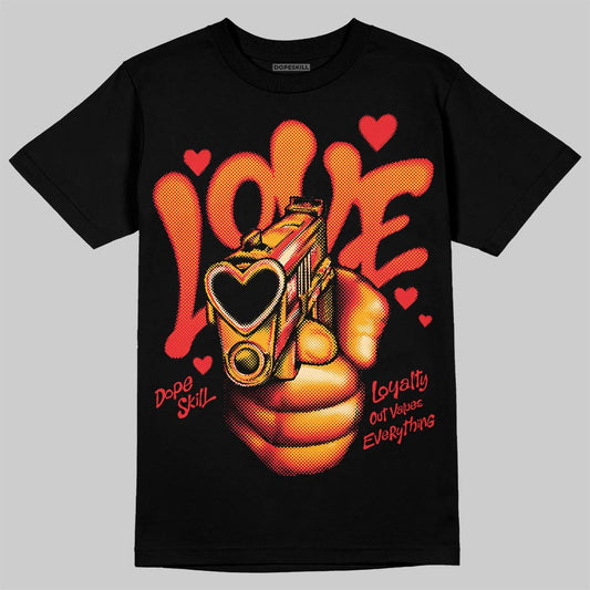 Red Sneakers DopeSkill T-Shirt Love Shot Graphic Streetwear - Black