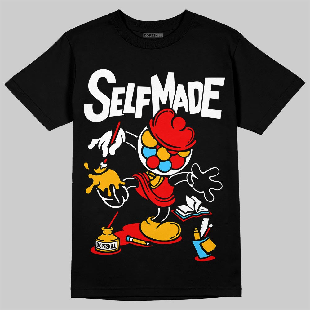 Red Sneakers DopeSkill T-Shirt Self Made Graphic Streetwear - Black