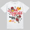 Red Sneakers DopeSkill T-Shirt New Love Heals Graphic Streetwear - White