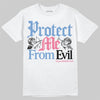 Jordan 1 High OG "Self-Expression" DopeSkill T-Shirt Protect Me From Evil Graphic Streetwear - White