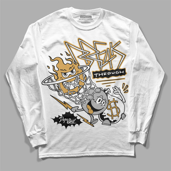 Jordan 11 "Gratitude" DopeSkill Long Sleeve T-Shirt Break Through Graphic Streetwear - White