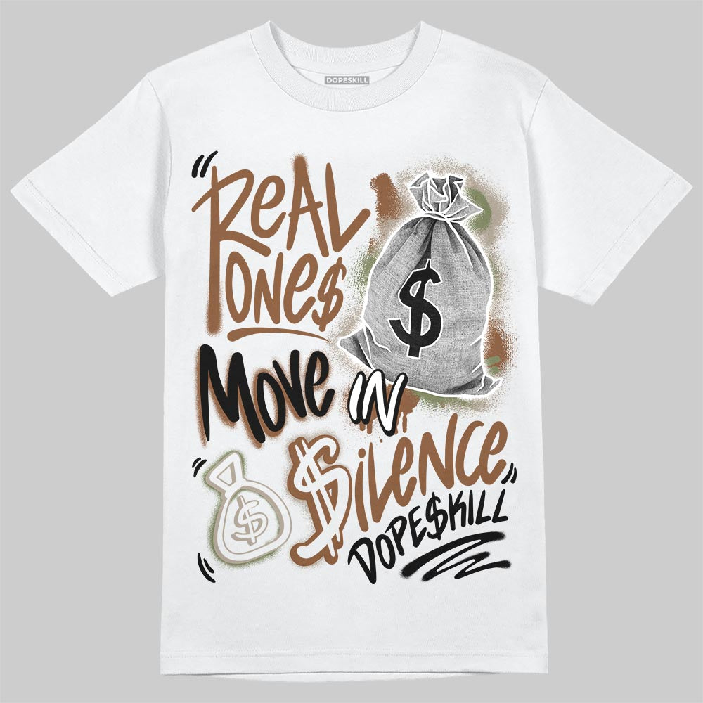 New Balance ABZORB 2010 “Pecan” DopeSkill T-Shirt Real Ones Move In Silence Graphic Streetwear - White