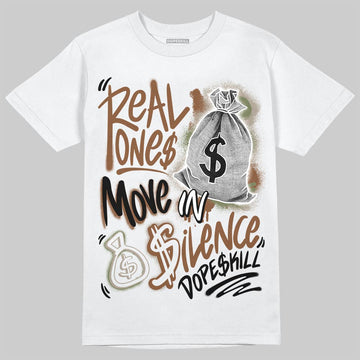 New Balance ABZORB 2010 “Pecan” DopeSkill T-Shirt Real Ones Move In Silence Graphic Streetwear - White