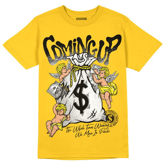 Jordan 4 Retro “Vivid Sulfur” DopeSkill Yellow T-shirt Money Bag Coming Up Graphic Streetwear 