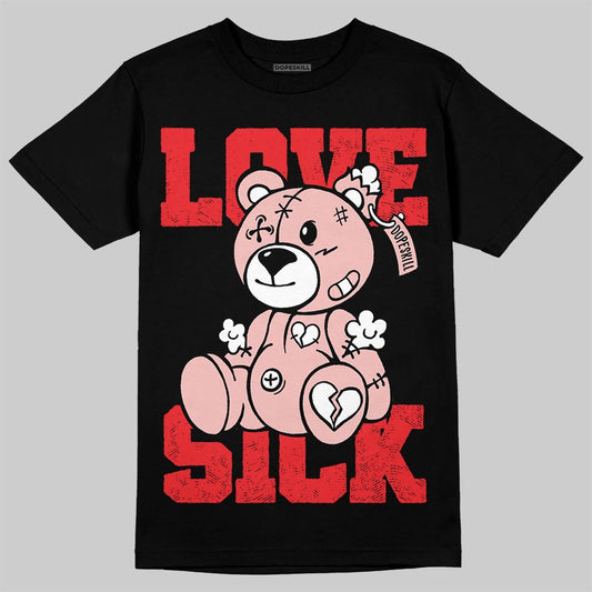Red Sneakers DopeSkill T-Shirt Love Sick Graphic Streetwear - Black