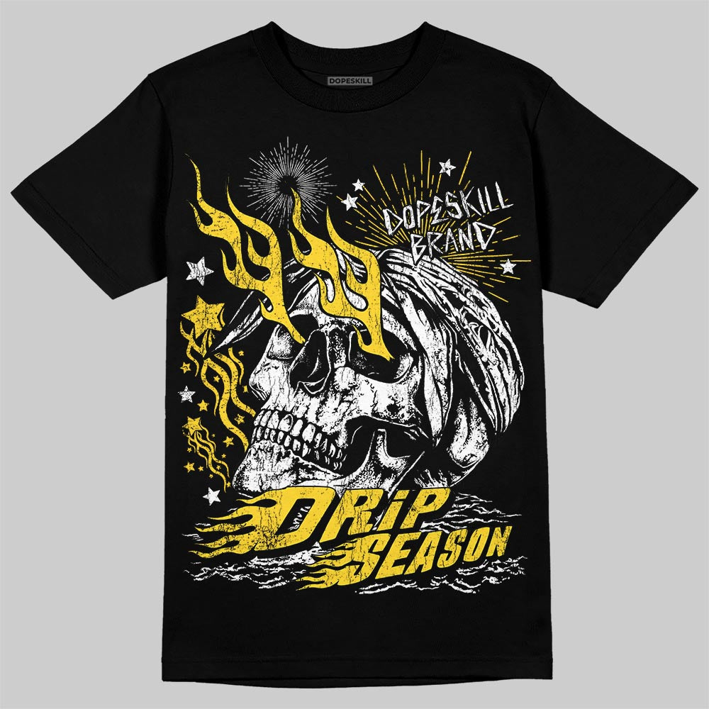 Jordan 4 Thunder DopeSkill T-Shirt Drip Season Graphic Streetwear - Black