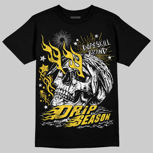Jordan 4 Thunder DopeSkill T-Shirt Drip Season Graphic Streetwear - Black