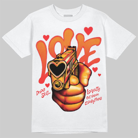 Red Sneakers DopeSkill T-Shirt Love Shot Graphic Streetwear - White