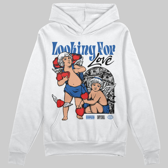 Jordan 12 “Blueberry” DopeSkill Hoodie Sweatshirt Looking For Love Graphic Streetwear - White