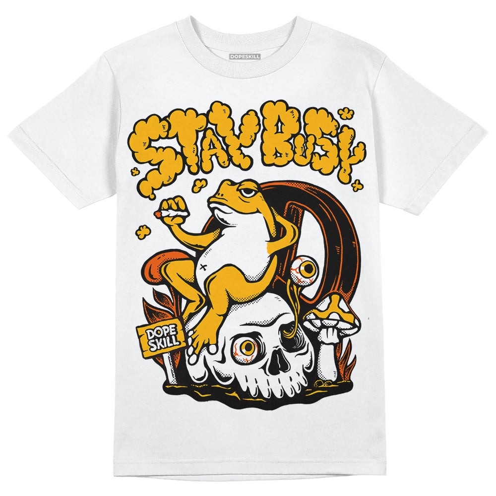 Dunk Low Championship Goldenrod (2021) DopeSkill T-Shirt Stay Busy Graphic Streetwear - White